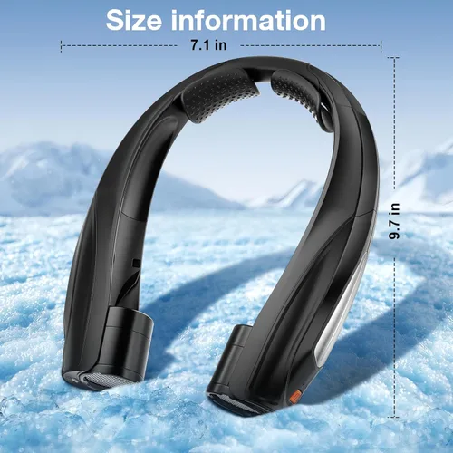Vista 8 de Hionly Ventilador de cuello AI, ventilador personal portátil ajustable de 6 velocidades, recargable, batería de 6000 mAh de enfriamiento más rápido