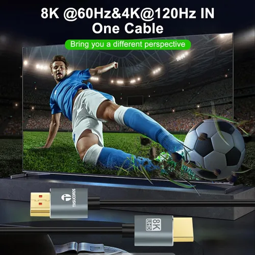 Vista 5 de Thsucords Cables HDMI ultra finos 8K 4K de 1.6 pies, delgado y flexible, suave de alta velocidad, cable HDMI 2.1 compatible con 4K @120Hz 8K @60Hz