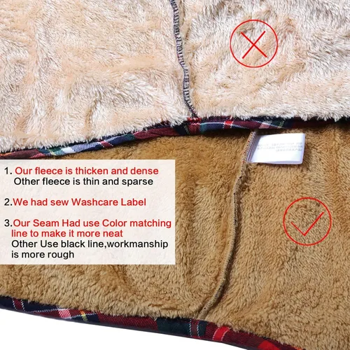 Vista 5 de WOCACHI Abrigo con forro polar para mujer, talla grande, con botones, a cuadros, para invierno, con solapa, con bolsillos