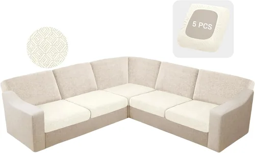 Vista 44 de HDCAXKJ - Fundas impermeables para cojín de sofá modular, fundas elásticas para cojín de sofá de esquina, fundas protectoras de muebles de jacquard