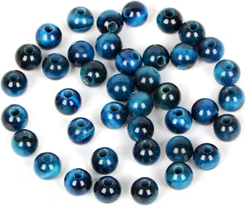 Vista 32 de AD Beads Cuentas de gema natural de 8 mm redondas sueltas con gran agujero de 2,5 mm, 40 piezas (turquesa africana)
