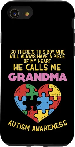 Vista 18 de Grandma Autism Awareness Austistic Boy Piece My Heart Case for iPhone 17