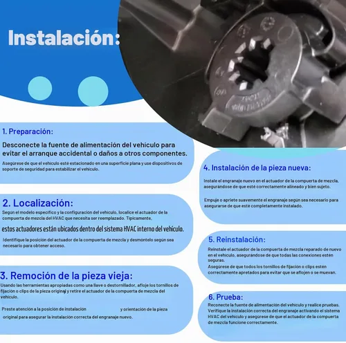 Vista 5 de Kit de engranajes de actuador de puerta de mezcla de HVAC de 2 piezas para Dodge Durango Jeep Grand Cherokee 2011-2018, sustituye a 68214880AA