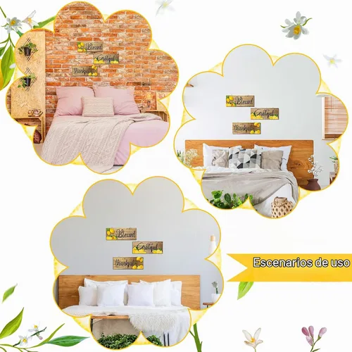 Vista 3 de Amyhill - 3 letreros decorativos de limón para pared, diseño de limón Colores clásicos