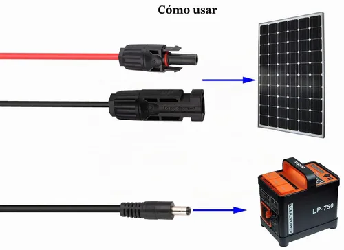 Vista 6 de Adaptador solar macho y hembra a DC 0.217 in x 0.083 in Cable de extensión de energía solar macho para panel solar y conector de generador portátil