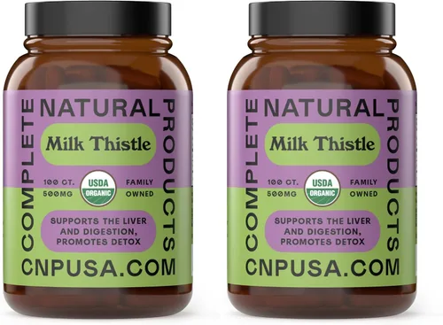 Vista 10 de Complete Natural Products Cápsulas puras de cardo mariano orgánico - 500 mg de polvo de silimarina 100 píldoras