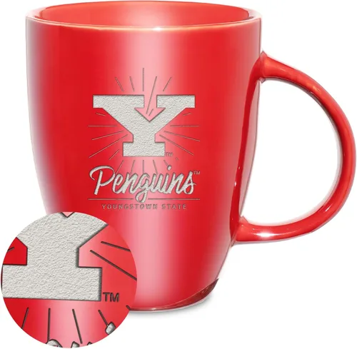 Vista 121 de Rico Industries - Taza de lustre cerámico con grabado láser de la NCAA de 18oz - Café-Té