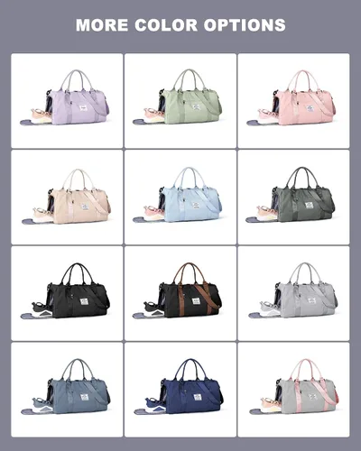 Vista 7 de Bolsa de lona de viaje bolsas de fin de semana para mujeres y hombres bolsa de transporte durante la noche bolsa de hospital bolsa de gimnasio