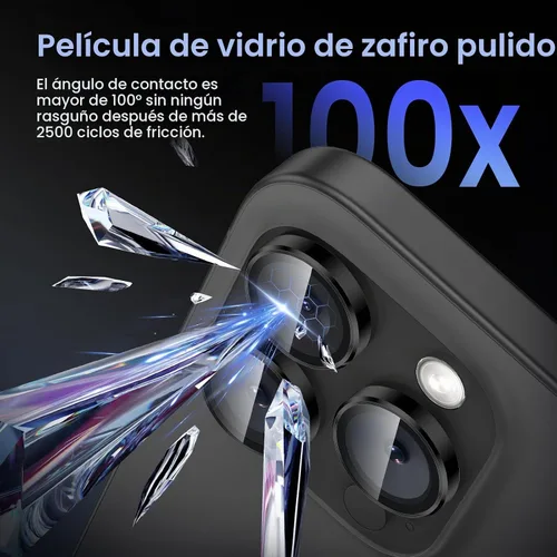Vista 6 de Tensea Protector de lente de cámara Compatible para iPhone 17 Pro Max/17 Pro/15 Pro Max/15 Pro/16 Pro Max/16 Pro/14 Pro Max/14 Pro, Cubierta