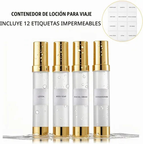 Vista 5 de Botellas de bomba sin aire doradas aprobadas por la TSA de 1 onza/1