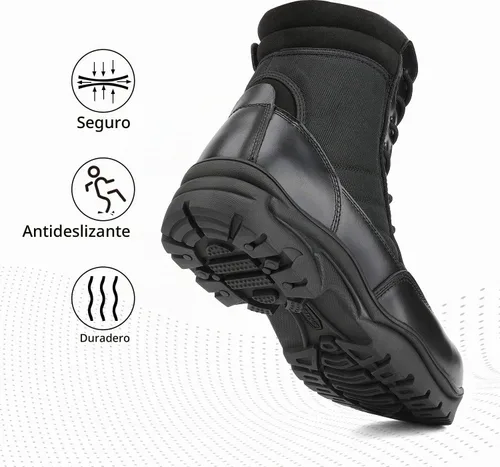 Vista 6 de NORTIV 8 Botas de trabajo con punta de acero para hombre con cremallera Negro