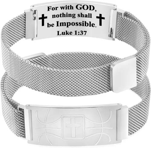 Vista 133 de Regalos de graduación, pulsera de fútbol, fútbol, baloncesto, béisbol, regalos de pulsera, pulseras de cruz de fe para hombres, bautismo, primera
