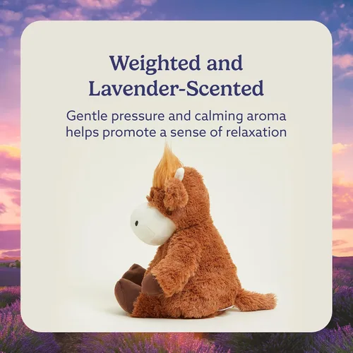 Vista 3 de warmies Animales de peluche aptos para microondas y con peso, vaca marrón, peluche térmico para calidez y comodidad, lindos juguetes de felpa suave