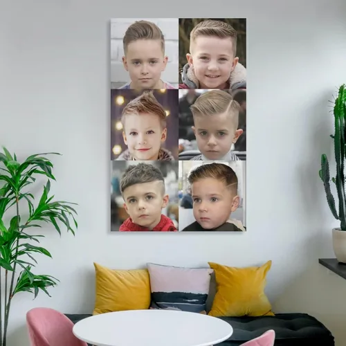 Vista 6 de Póster de guía de peluquería para niños, arte de pared, lienzo, decoración de pared, decoración del hogar, sala de estar, estética, 12 x 18 pulgadas
