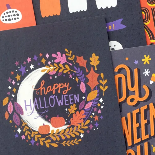 Vista 5 de Hallmark Tarjetas de Halloween con sobres, paquete surtido de 36 (truco o trato)