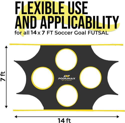Vista 4 de PodiuMax Red de objetivos de fútbol con 10 zonas de puntuación, compatible con todas las porterías de fútbol de 8 x 6 pies, 12 x 6 pies, 14 x 7 pies
