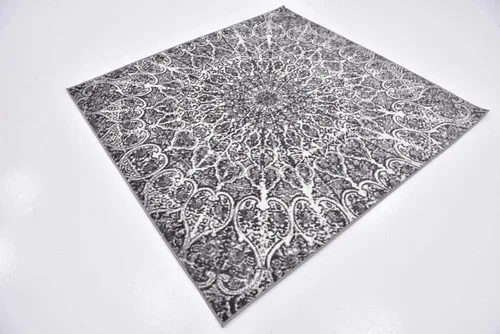 Vista 109 de Sofia, alfombra clásica de diseño abstracto, Polipropileno, Gris oscuro Gris/gris (Dark Gray/Gray)
