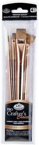 Vista 5 de Royal & Langnickel Crafter's Choice Pro - Juego de pinceles para manualidades angulares, 4 piezas