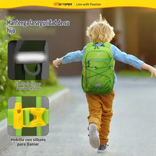 Vista 7 de SKYSPER Mochila para Niños 12L Bolsa Escolar para Niños y Niñas Edades 4-8 para Viajes, Días de Paseo y Clases Applegreen