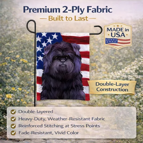 Vista 5 de Caroline's Treasures CK6382GF Affenpinscher - Bandera estadounidense tamaño jardín, tamaño de jardín, multicolor
