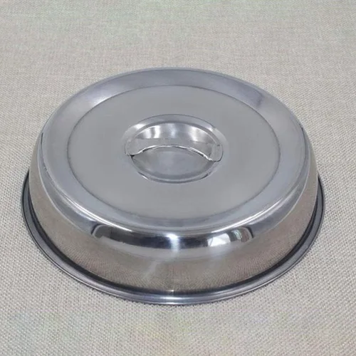 Vista 2 de Kichvoe Juego de 2 cubiertas de hilvanado de 7.8 pulgadas, de acero inoxidable, cúpulas de metal para queso, cúpula de plancha, cubierta