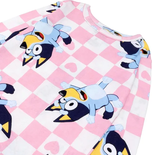 Vista 4 de Bluey Conjunto de pijama de algodón ajustado de 4 piezas, suave y lindo para niñas