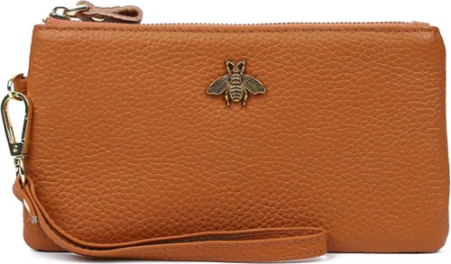 Vista 18 de imeetu Bolso de mano con asa para muñeca de cuero para mujeres, monedero para celular con correa para la muñeca A-manzana verde
