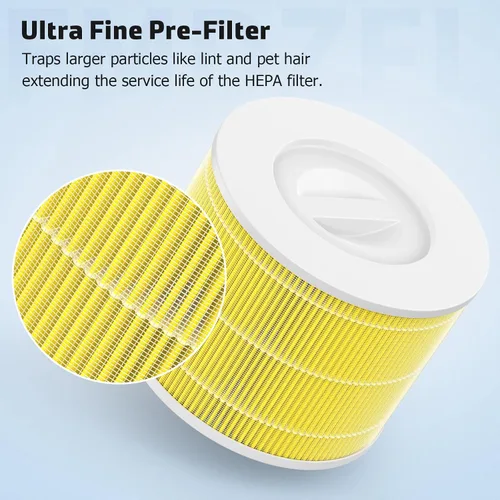 Vista 5 de Core 300 - Filtro de repuesto compatible con Levoit Core 300, Core 300S, Part# Core 300-RF-PA, paquete de 2, amarillo