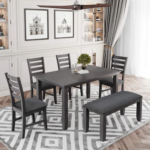 Vista 9 de FRANSOUL Juego de 5 mesas redondas de madera con estante inferior, 4 sillas tapizadas para comedor, cocina, comedor, desayuno familiar, color marrón