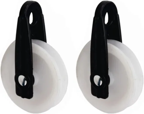 Vista 4 de 2 poleas de nailon para tendedero, kit de polea de cuerda para exteriores para líneas de secado 2 Inch Wire Rope Pulley Kit,Smooth Rolling Wheel