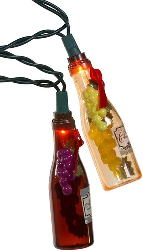 Vista 5 de Kurt Adler UL - Botella de vino de 10 luces con juego de luces adhesivas