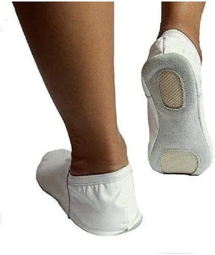 Vista 3 de Zapatillas de gimnasia con suela de caucho, zapatillas de gimnasia en piel de cabra, todos los tamaños, estilo similar a Capezio