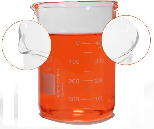 Vista 2 de Scientific - Vaso de precipitados de vidrio de 16.9 fl oz de vidrio de borosilicato 3.3 doble escala graduado.. Dual printed scale lab glass