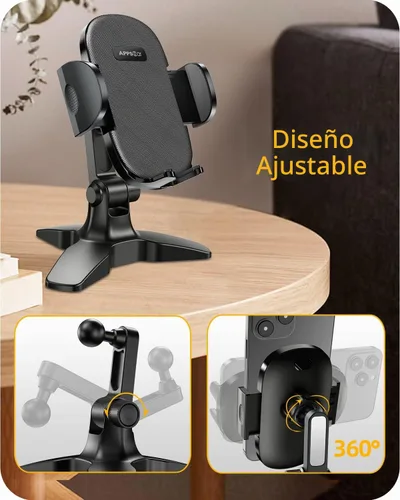 Vista 3 de APPS2Car Soporte de teléfono resistente, soporte de escritorio ajustable para videollamadas, compatible con teléfonos inteligentes de 4.7 a 6.8