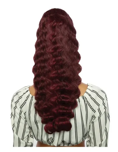 Vista 4 de Mane Concept Mezcla de cabello humano Cola de caballo marrón Sugar Wrap N Tie BSWNT07 Onda Crimp Wnt 22" (2)