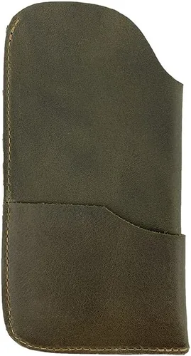 Vista 2 de Hide & Drink, Funda rústica para lentes de sol y cartera hecha a mano de cuero de grano completo