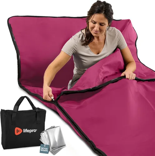 Vista 11 de Manta de sauna infrarroja LifePro para desintoxicación y relajación – Sauna portátil de infrarrojos lejanos para el hogar para desintoxicación