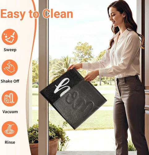Vista 5 de StepLively Tapete de Puerta Alfombra de Bienvenida para Interiores y Exteriores, Tapete de Bienvenida de Perfil Bajo y Antideslizante para Entrada