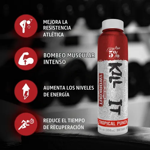 Vista 4 de 5% Nutrition Kill It Energy Drink, High Stim Pre Workout (Tropical Punch)