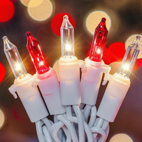 Vista 12 de Luces de Navidad, 35 unidades, 9.8 pies, luces de Navidad transparentes, incandescentes, mini luces para árbol de Navidad, para interiores y blanco