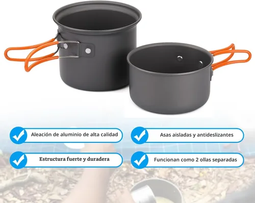 Vista 6 de Odoland Kit de utensilios de cocina para camping, juego de tenedores