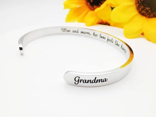Vista 247 de Pulseras inspiradoras para mujer, joyería de acero inoxidable, con refranes, pulsera motivacional con mensaje oculto, pulseras grabadas para mejor