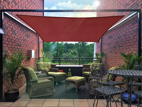 Vista 8 de Toldo tipo vela para patios, pérgolas, patios traseros, jardines y exteriores, rectangular, tela para sombra que bloquea los rayos ultravioleta, 6 x