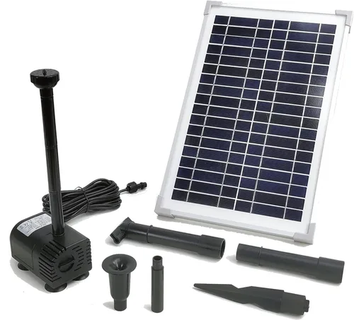 Vista 9 de Kit de bomba de agua solar de 25 W: Bomba de agua de protección DC Dry-Run 370GpH con panel solar de 18V 25W para fuente, estanque de peces