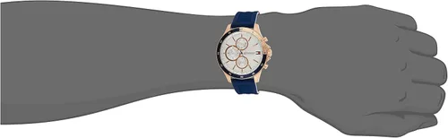 Vista 6 de Tommy Hilfiger Bank 1791778 Reloj de cuarzo para hombre, Blanco, Solo