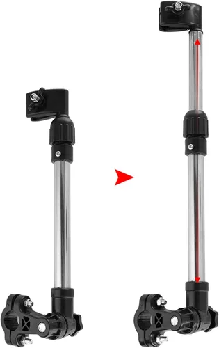 Vista 6 de Tiiyee Soporte de paraguas de bicicleta ajustable de 360 ° al aire libre retráctil de acero inoxidable para bicicleta, soporte de barra, soporte