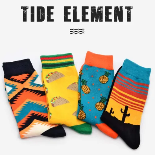 Vista 3 de HSELL - Calcetines de vestir para hombre diseños de colores divertidos y novedosos