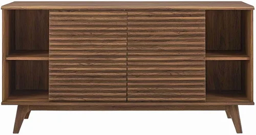 Vista 6 de Modway Render - Mueble moderno de mediados de siglo para mesa de bufé o TV de 160 cm, color nogal