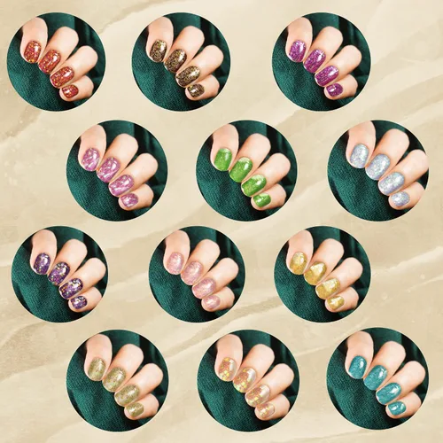 Vista 6 de Polvo acrílico para arte de uñas, colección carnaval: 12 colores diferentes. De Mia Secret