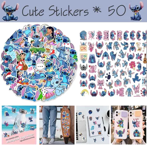 Vista 7 de EMISOO Stitch Merchandise Stuff Set de regalo para niñas, bolsa con cordón de dibujos animados de Stitch Anime, cordón para llavero, pulseras